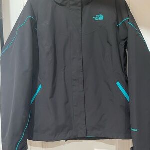 The North Face Women's Black and Teal Two in One Ski Jacket